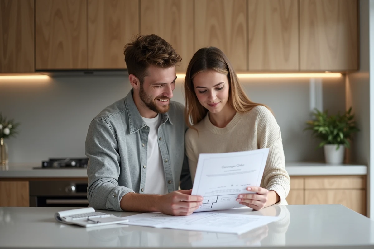 Jeune couple planifiant l